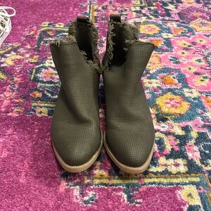 Green Heeled Ankle Boots